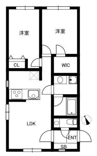 サンセリテ南麻布(2LDK/3階)の間取り写真
