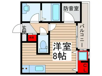 SKリデンテIV(ワンルーム/2階)の間取り写真