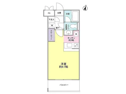 STYLE BE(ワンルーム/2階)の間取り写真