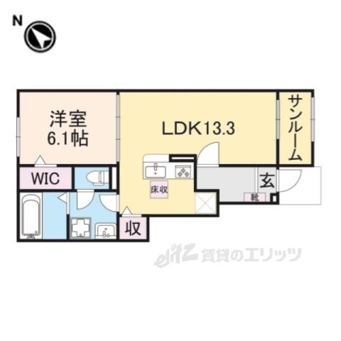 サニータウン横田Ⅰ(1LDK/1階)の間取り写真