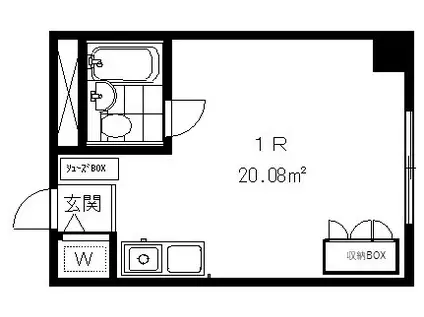 P・Fポイント(ワンルーム/4階)の間取り写真