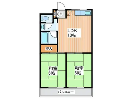 ウエストヒルズ門真(2LDK/3階)の間取り写真