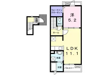 ドレー・アンファン IV(1LDK/2階)の間取り写真