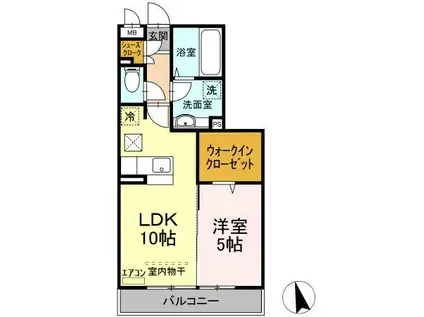 ヴェルブィル(1LDK/1階)の間取り写真
