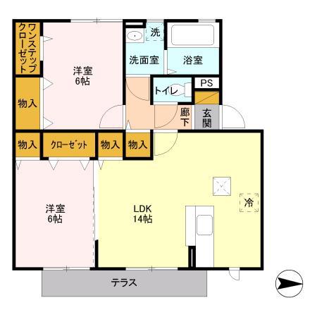 パークストリート(2LDK/1階)の間取り写真