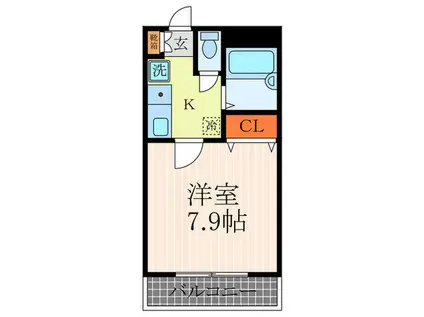 サイレンス押小路(1K/1階)の間取り写真