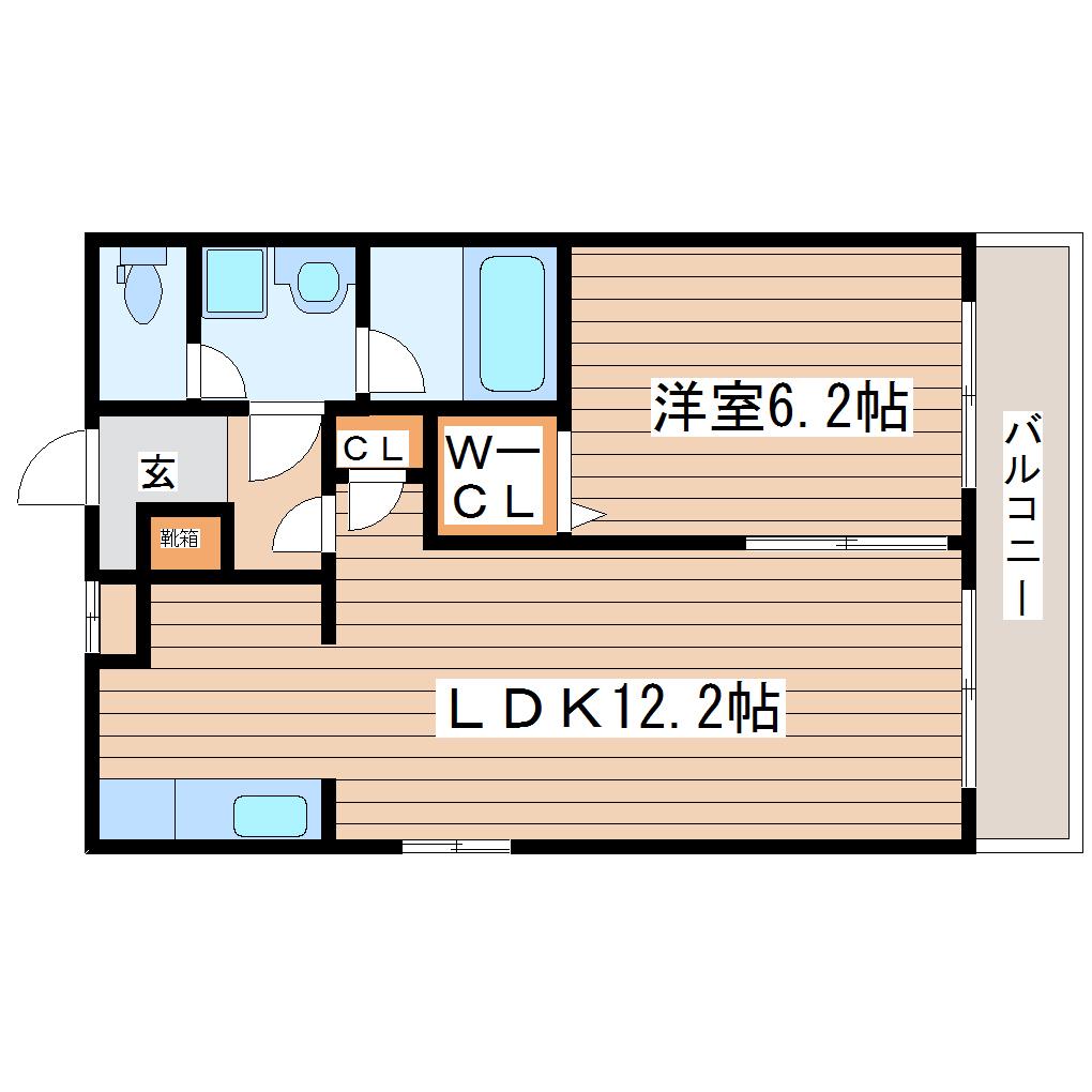オアシスワン(1LDK/1階)の間取り写真