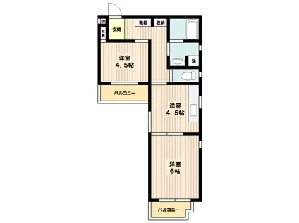 ロワール代田(2K/5階)の間取り写真