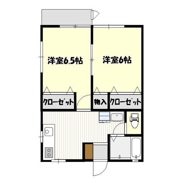 ハイツINOMATA(2K/1階)の間取り写真