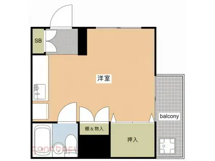 ルミネンス千歳台(1K/1階)の間取り写真