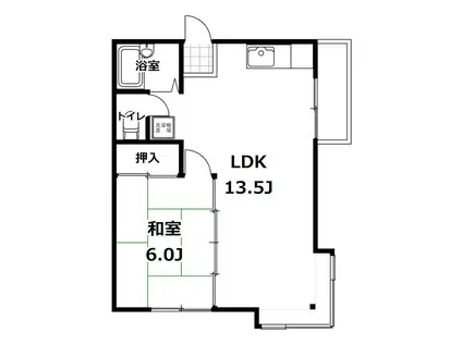 セゾンテルヌマNO.2(1LDK/2階)の間取り写真