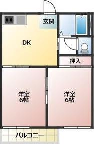 タウニー清水(2DK/2階)の間取り写真