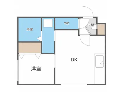 オヴェスト コトネ(1DK/4階)の間取り写真