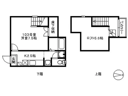 POLARIS CITYII(1K/1階)の間取り写真
