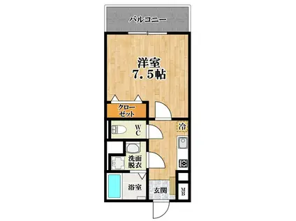 EXハイツABENO(1K/2階)の間取り写真