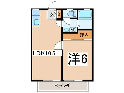 サンシティ寿(1LDK/2階)の間取り写真