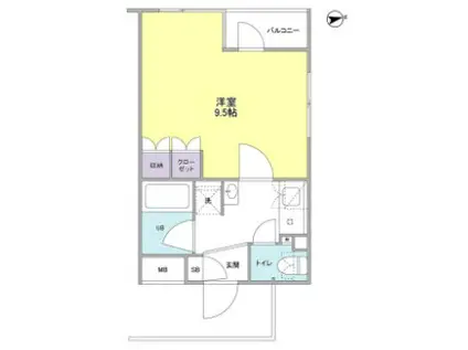 プレディアスタイル西麻布(1K/2階)の間取り写真