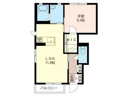 マルシェB(1LDK/1階)の間取り写真