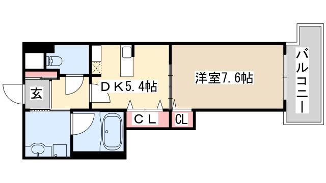 インペリアル新神戸(1DK/5階)の間取り写真