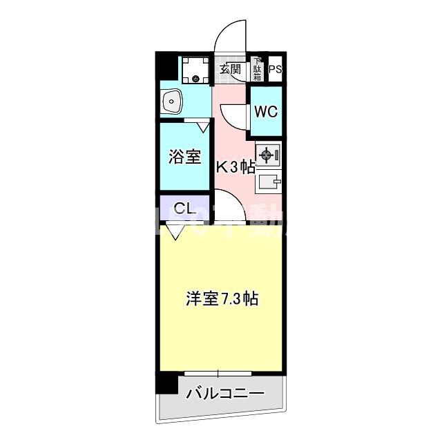 NEW PLACE(1K/6階)の間取り写真