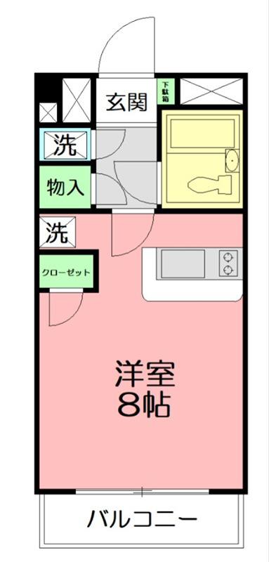 ワコーレエレガンス本郷台(ワンルーム/3階)の間取り写真