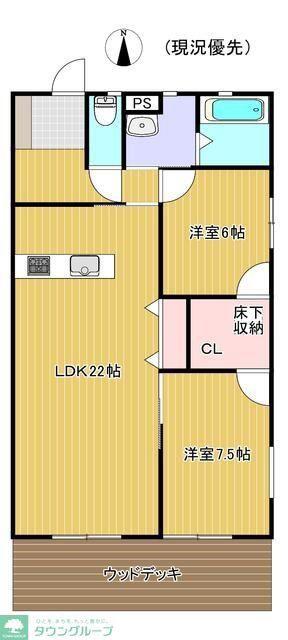 シェ・モア・ドーヴィル(2LDK/1階)の間取り写真