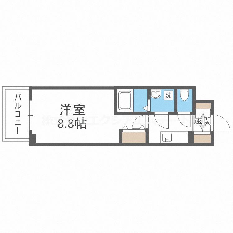 エスリード福島第5(1K/2階)の間取り写真