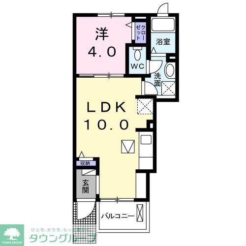 アイビス(1LDK/1階)の間取り写真