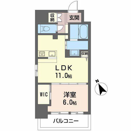 ヴィラシオン大手町(1LDK/4階)の間取り写真