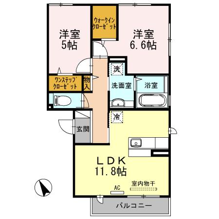 クレール(2LDK/2階)の間取り写真