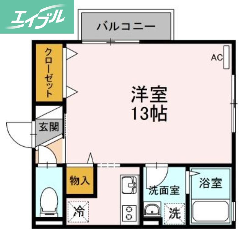 グランドソレーユ(ワンルーム/1階)の間取り写真