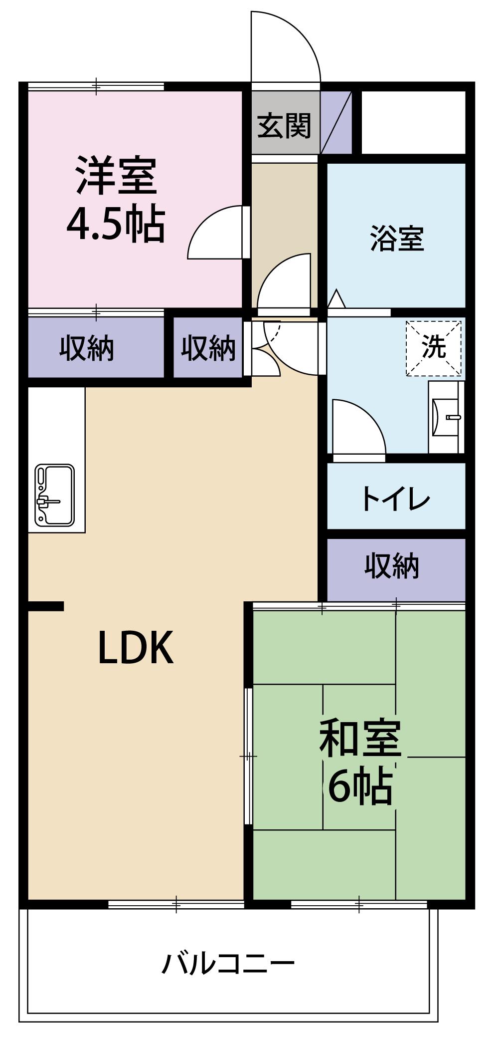 サンパレス心彰(2LDK/7階)の間取り写真