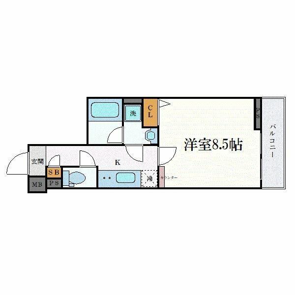 クレヴィスタ高田馬場(1K/4階)の間取り写真