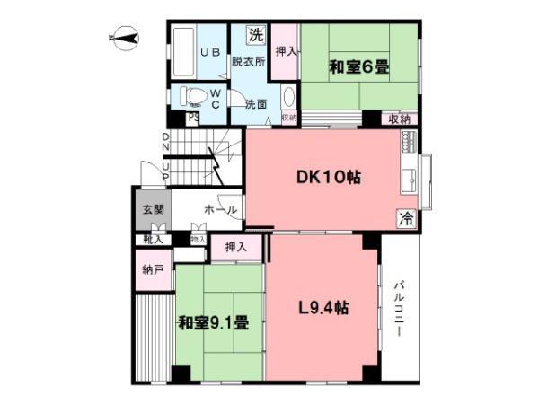 グランシャトー井草(2LDK/3階)の間取り写真