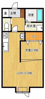 リベール(1LDK/2階)の間取り写真