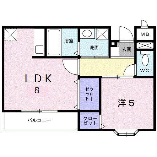 サンライズY.K(1LDK/1階)の間取り写真