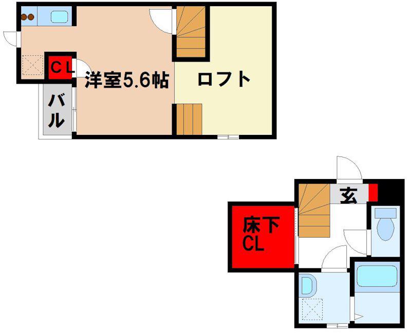 CB鳥栖ラポール(1K/2階)の間取り写真