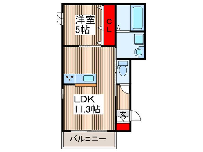 MONICA VERDE(1LDK/1階)の間取り写真