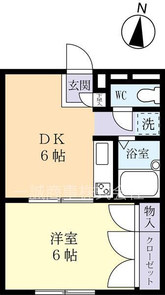 ウインディ(1DK/1階)の間取り写真
