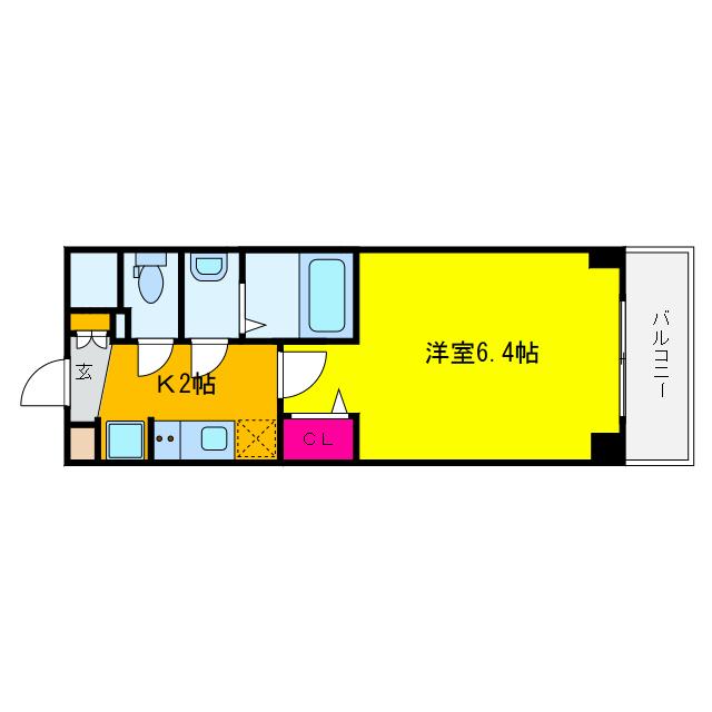 プレサンス福島ミッドエル(1K/8階)の間取り写真
