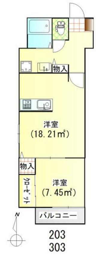 ライブリー高柳(1LDK/2階)の間取り写真