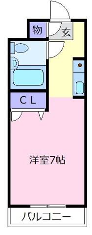 マンション谷佐(1K/3階)の間取り写真