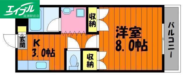 メゾンヤマサキ(1K/2階)の間取り写真