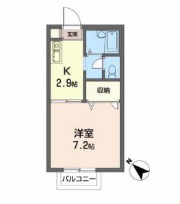 レジデンス向陽(1K/2階)の間取り写真