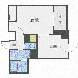 COULEUR COURT YAMAHANA(1LDK/3階)の間取り写真