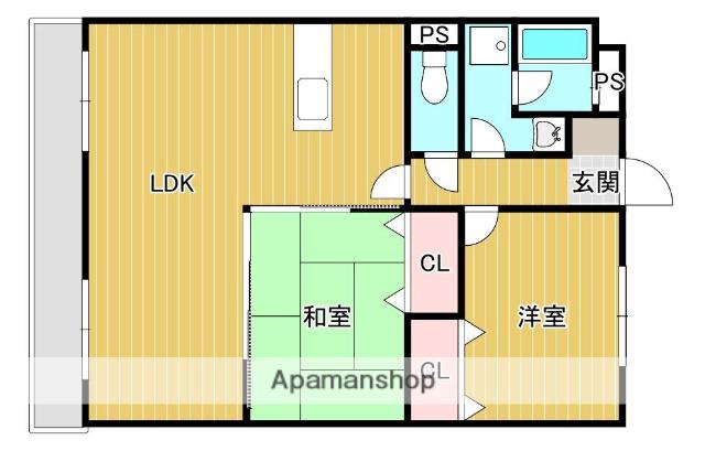 第2レジデンス室見(2LDK/3階)の間取り写真
