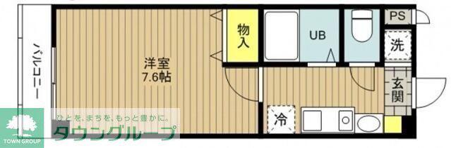 パレンテラ宮原(1K/1階)の間取り写真