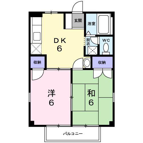 キャンディ(2DK/2階)の間取り写真