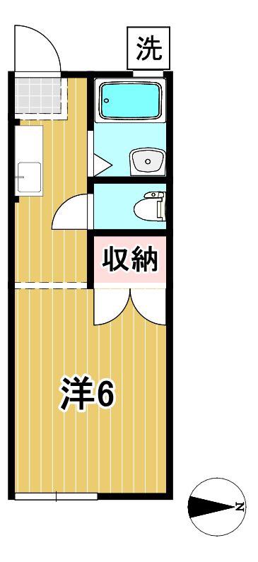 コーポいづみ(1K/1階)の間取り写真