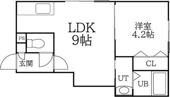 MAHALO(1LDK/2階)の間取り写真